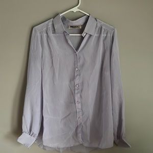 Mzzz Stuart Lang Womens Baby Blue Button Shirt